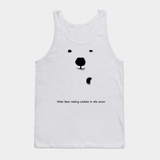 Polar Bear Eating Cookies in the Snow Tank Top